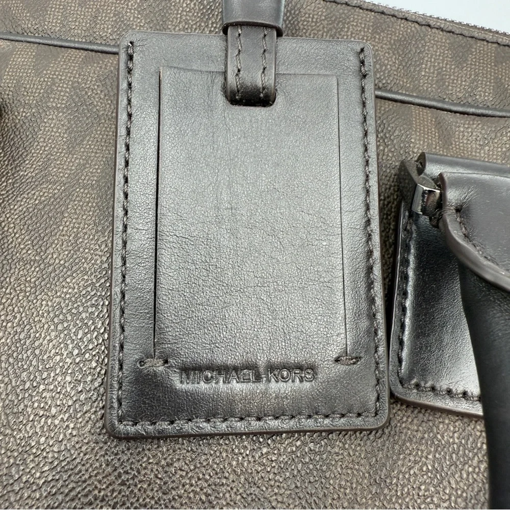 Michael Kors Signature MK Brown Men's Laptop Travel Bag